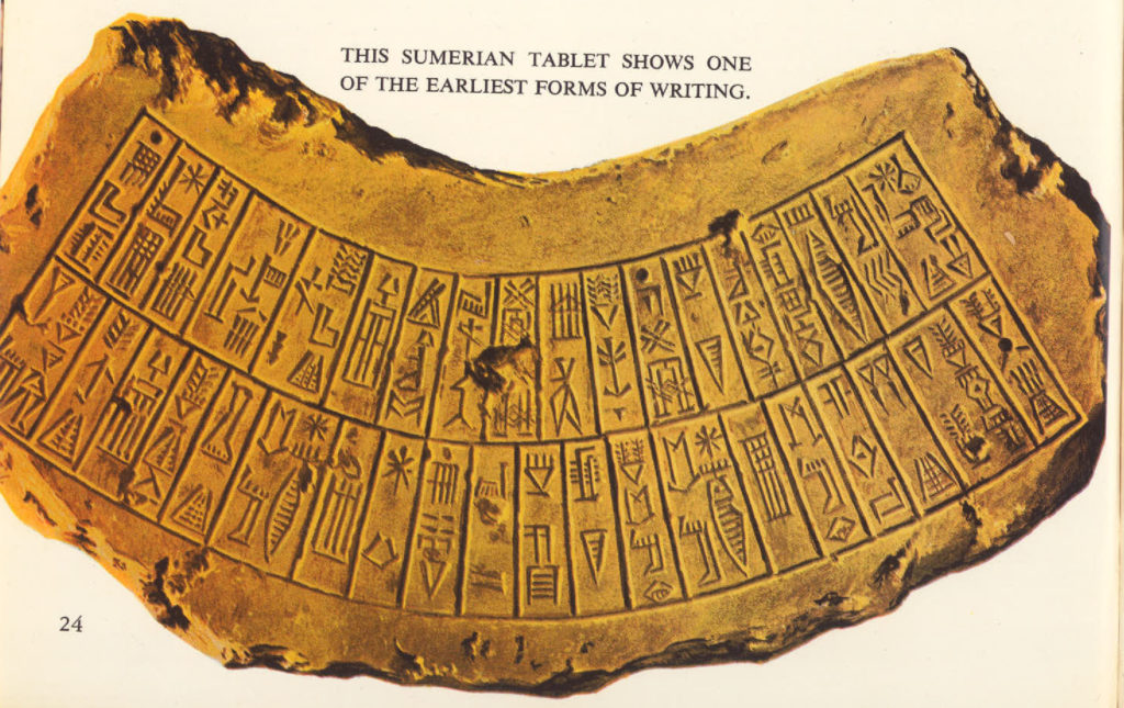 sumerian tablet and earliest writing
