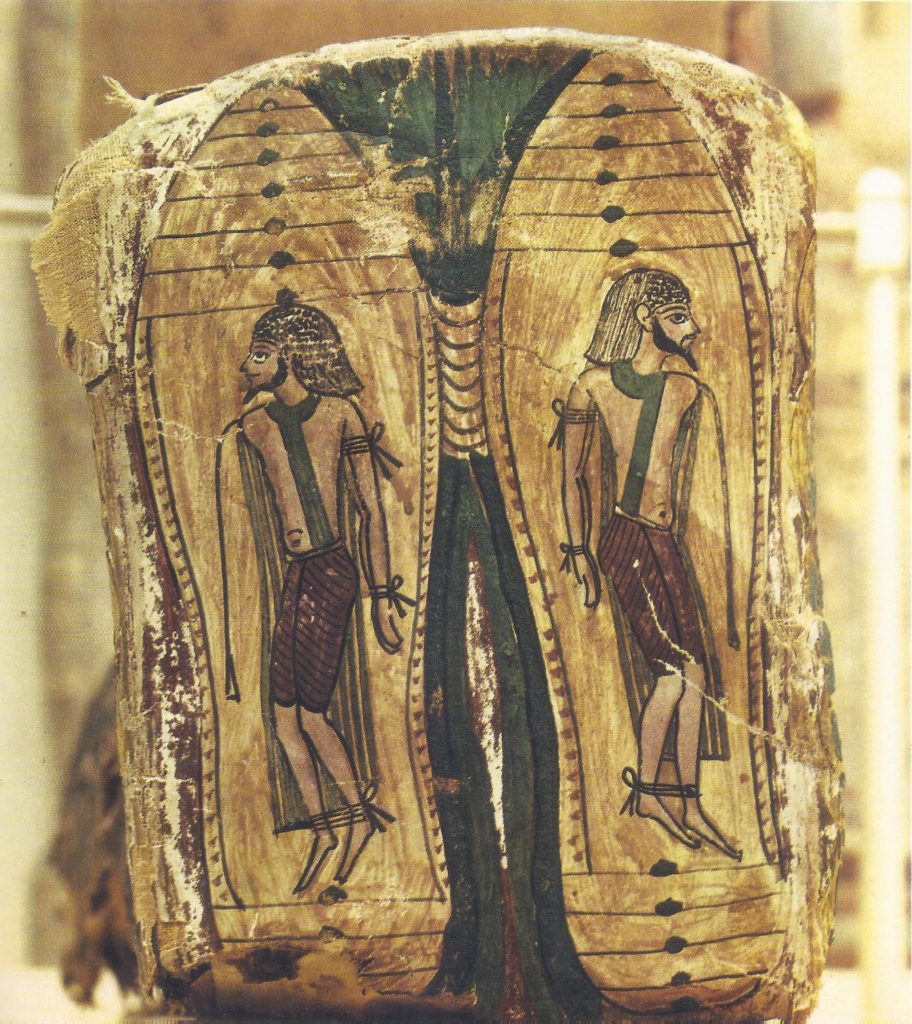 The triumph of Octavian over Antony represented a victory for the Greco-Roman world over the rulers of the Orient. Two Asiatic prisoners are depicted here on the foot of the sarcophagus of the Pharaoh, Horemheb (c. 1300 B.C.) The Egyptians, who held a semi-independent status under Rome before Actium, had themselves been conscious of defending their ancient civilization against barbarians from the east.