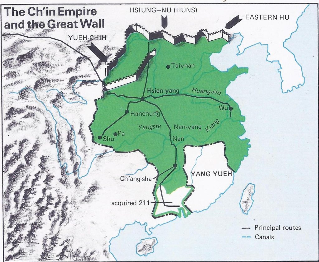 The Chinese Empire and the Great Wall.